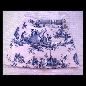 Blue and white mini skirt